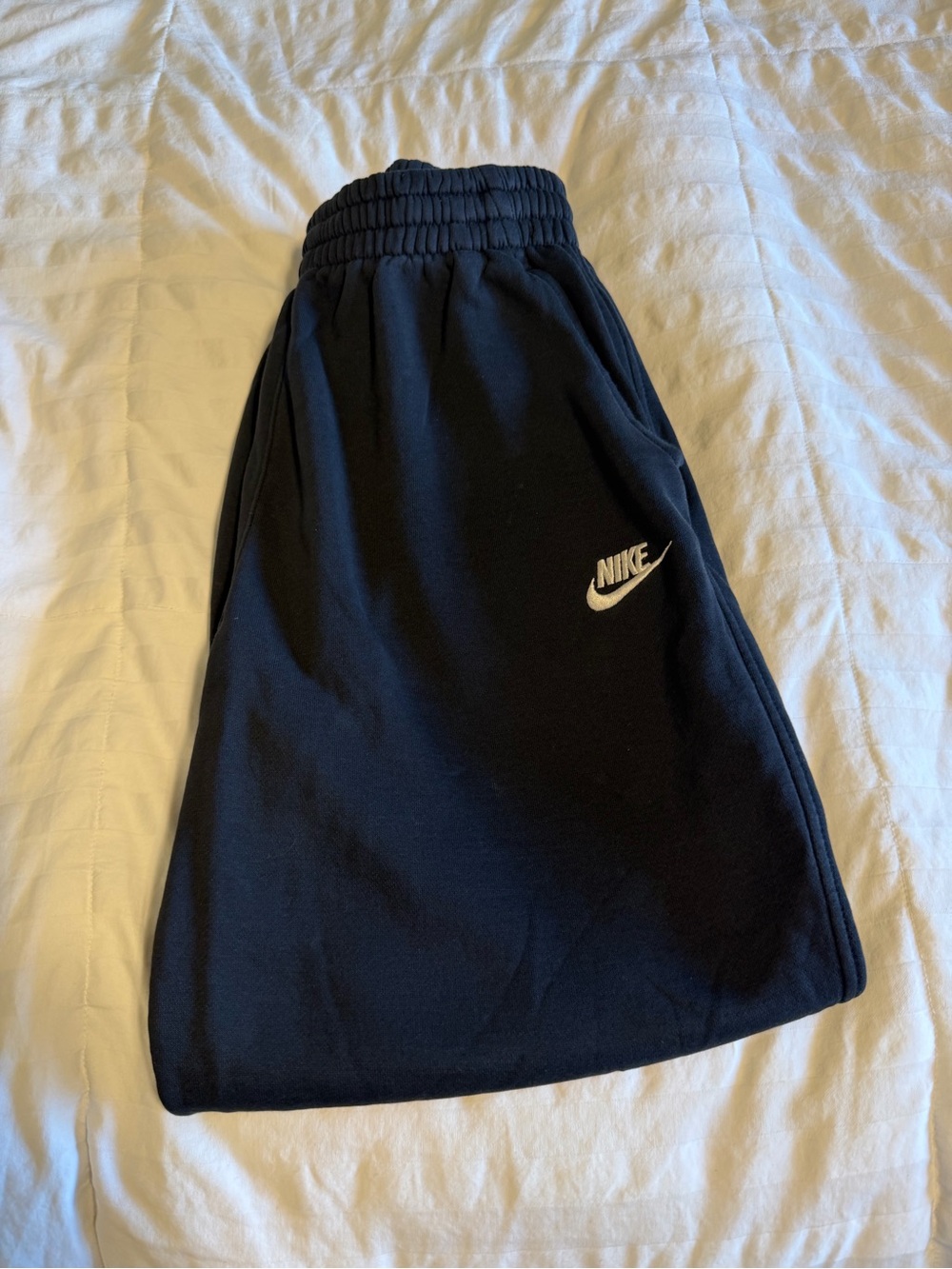 Nike Black Kids Jogger Sweatpants with White Swoosh